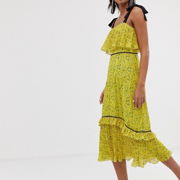 whistles ditsy blossom pleated dress